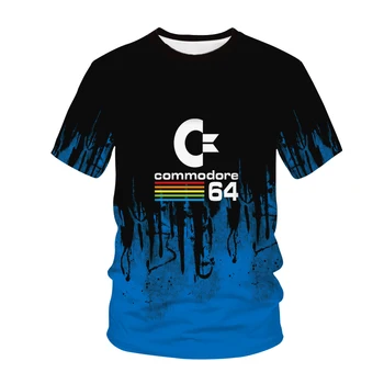 Mænd er T-shirts 2021 Sommeren Commodore 64 Print T-Shirt C64 SID Amiga Retro Cool Design T-shirt kortærmet Top Tee Mandlige Tøj