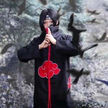 Naruto Akatsuki Kappe Hætteklædte Jakke Anime Cosplay Kostume Halloween, Jul, Børn, Børn Gaver Anime Cosplay Kostumer