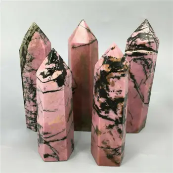 Naturlig kvarts krystal Rose krystal Kvarts obelisk crystal wand dot reiki mineral afdeling cinnober sten healing