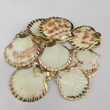 Naturlige shell Vedhæng, Charms Fan form Halskæde vedhæng til Smykker at Gøre DIY Armbånd, Halskæder Tilbehør Størrelsen 40x48mm