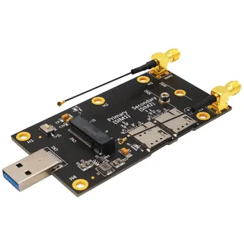 NGFF M2 Tasten B til USB 3.0 Adapter Omformer udvidelseskort Gældende med Dual Nano SIM-Kort Slots 2 Eksterne Antenner