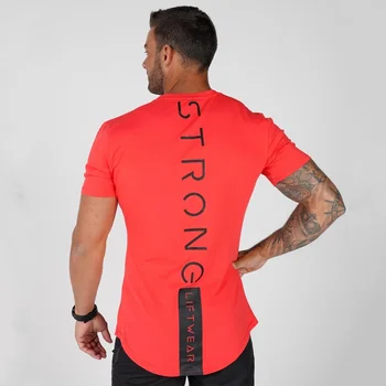 Ny kortærmet T-Shirt Bodybuilding Tøj Korte ærmer Mænd Fashion store Europæiske størrelse Afslappet For Mandlige trænings-og Muskel-T-Shirt