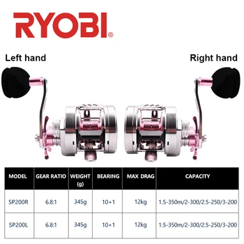 NYE! RYOBI RANMI BAILINGHAI BERING Full metal jigging-hjuls 10+1BB sea fishing reel 6.8:1 gear ratio antal træk power 12kgs Langsom Ji
