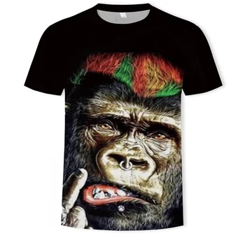 Nye sommer dyr abe print korte ærmer til mænd t-shirt orangutang oversized T-shirt børnetøj forælder-barn bære