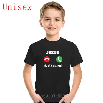 Nyeste Jesus Kalder Kristus Religiøse Tro Bibelen Gave T-Shirts børn Kawaii børn Tshirt boy tøj Kpop piger tøj