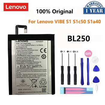 Oprindelige BL250 2420mAh For Lenovo VIBE S1 S1c50 S1a40 VIBE S1Lite S1La40 Batteri Telefonen Genopladelige Batterier Batería