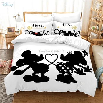 Par Disney Mickey Mouse Sengetøj Sæt Minnie Mouse Trykt Dynebetræk Pudebetræk Hjem Tekstil Voksne Børn, Bed Cover Sæt Gaver