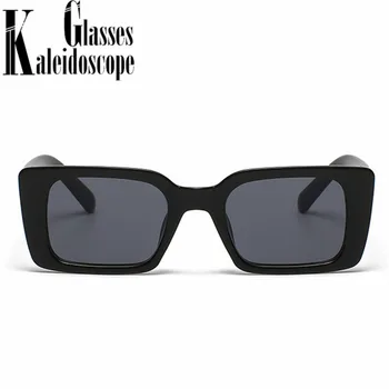 Rektangel Solbriller Kvinder Luksus Brand Designer Små Firkantede solbriller til Mænd Vintage Leoaprd Brune Briller Nuancer UV400