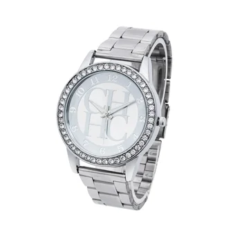 Reloj Mujer Hot Salg Luksus Mærke CH Casual Kvarts Kvinder Watch Mode Rustfrit Digital Crystal Bear Damer Kjole Ur Relogio