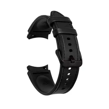 Se Bandet Bløde Udskiftning Metal Spænde Silikone Imiteret Læder Armbånd Armbånd til Samsung Galaxy Se 4/Watch 4 Classic
