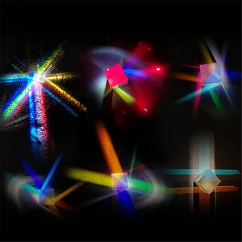 Seneste Prisme Seks-Sidet Lys Kombinere Cube Prisme Farvet Glas Stråle Opdeling Prisme Optisk Instrument-Eksperiment