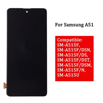 Super AMOLED-For Samsung Galaxy A51 LCD-A515 A515F A515F/DS A515FD LCD-Skærm Med Touch-Skærm med Ramme Digitizer Assembly