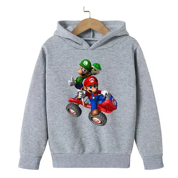 Super Mario Børn Piger Hættetrøje Dreng Tøj Mario Bros Hoodie Teen Tøj Falde Dreng Anime Kostume 2021