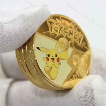 Søde Pokemon Erindringsmønt Gift Box Set For Børn Legetøj Gold Card Guld Mønt Mønt Barn Fødselsdag Gave