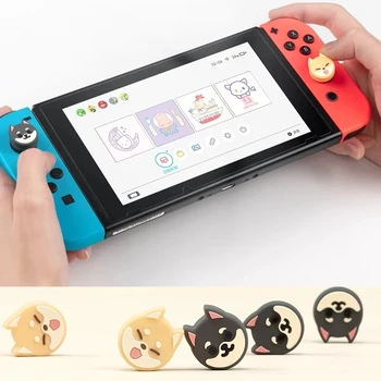Søde Shiba Inu Thumb Stick Greb Cap Joysticket Beskyttende Cover Til Nintendo Skifte NS Lite OLEDJoy-con Controller Thumbstick Sag