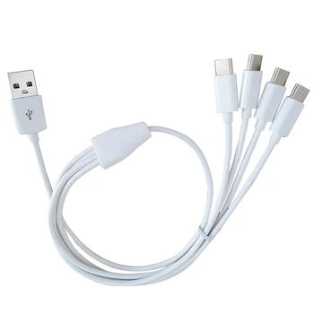 USB-3.1 beregning kabel-OD 3,0 MM 50cm 4-i-1 USB-til 4 type C oplader adapter kabel power 4 type c til Smartphone, tablet PC