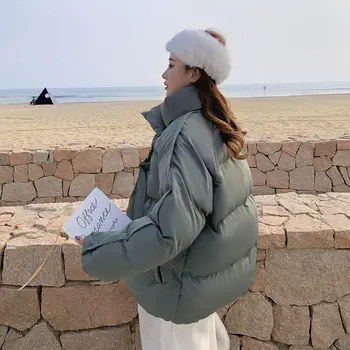 Vinteren 2022 Nye Stil, Bomuld-polstret Jakke Kvinder Kort koreansk Stil Ned Polstret Jakke Kvinders Brød Jakke