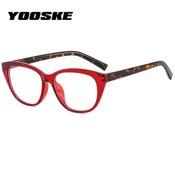YOOSKE Anti Blå Lys Læsning Briller Kvinder Mode-Cat Eye Presbyopi Briller Kvindelige Langsynethed Brillerne Dioptri
